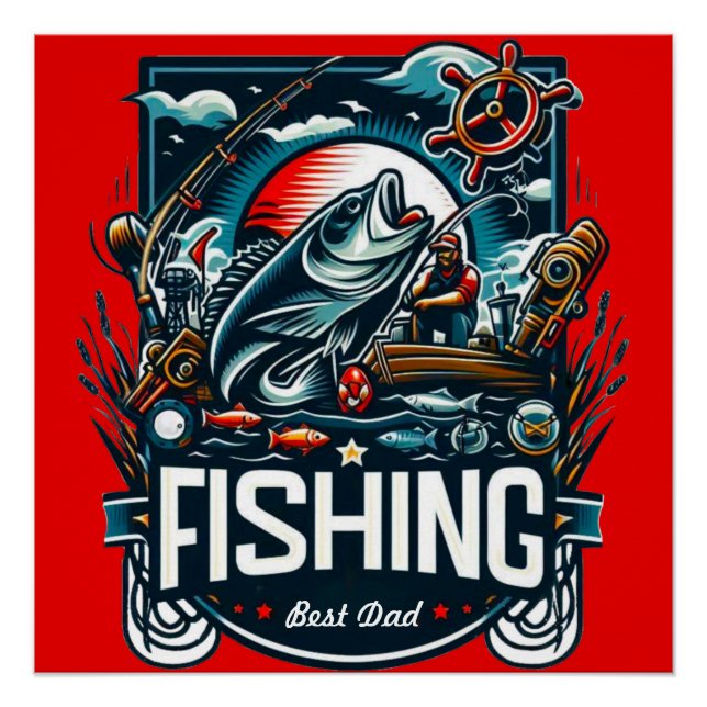 Poster de pesca personalizado (Anverso)