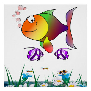 Póster de Pescado Casa de Playa Pósters
