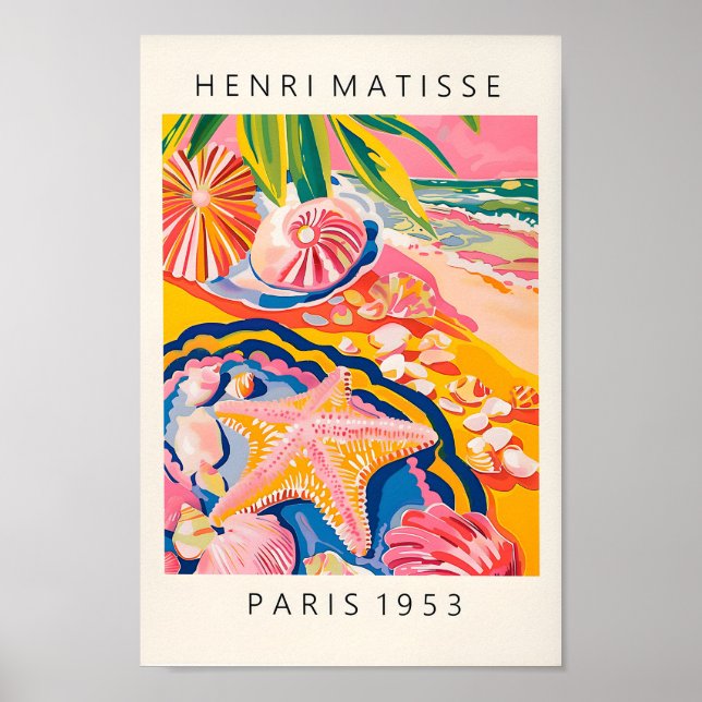 Poster de pez estrella, decoración de playa, vacac (Frente)