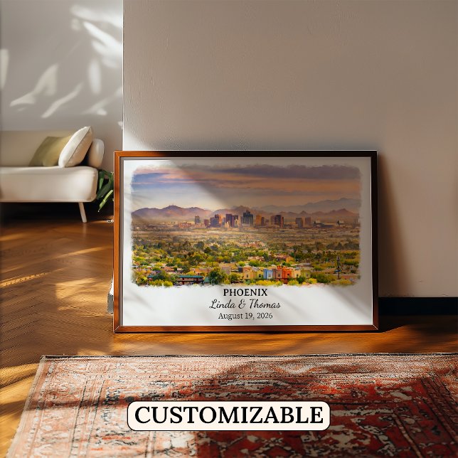 Póster de Phoenix Arizona, Acuarela, Personalizado (Subido por el creador)