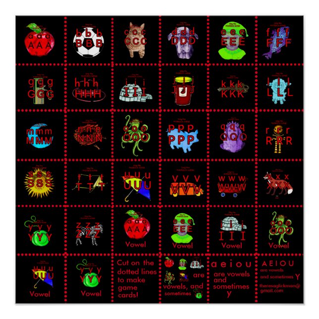 POSTER de PHONICS o cartas de juego! (Anverso)