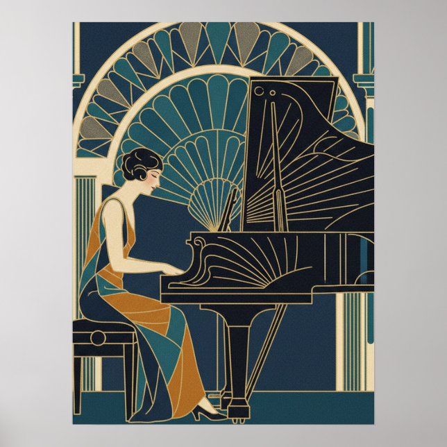 Póster de piano Art Déco (Frente)