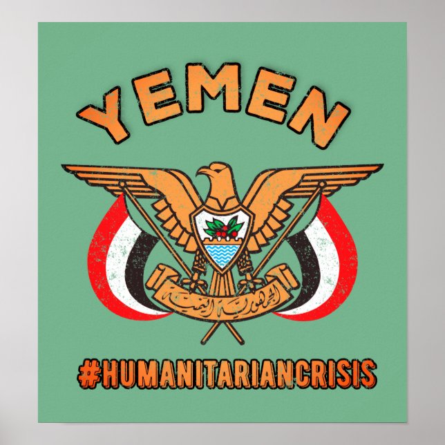 Póster De pie con Yemen, emblema nacional del águila dora (Frente)