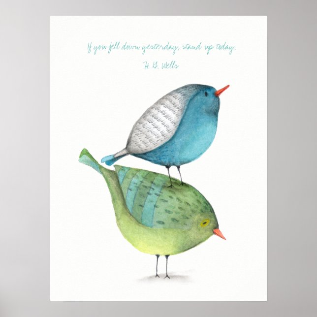 Póster de pie hoy con fondo blanco (Frente)