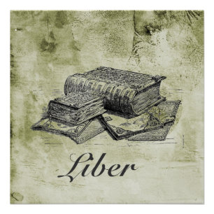 Poster de pila de libros de época