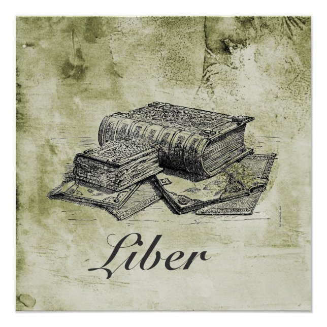 Poster de pila de libros de época (Anverso)