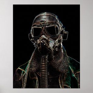 Póster de piloto de la Segunda Guerra Mundial de D