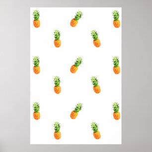 Poster de piña, patrón, impresión de tela de piña