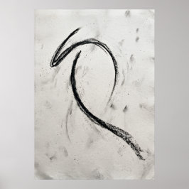 Póster de pincelada de tinta abstracta | Negro ges