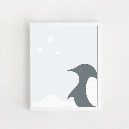 Poster de pingüino. Impresión artística para la ha