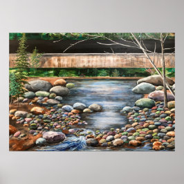 Póster de pintura acrílica original El arroyo