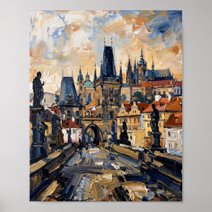 Póster de pintura al óleo abstracto de lujo de Pra