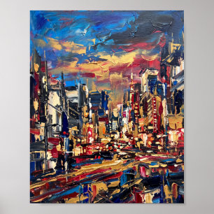 Póster de pintura al óleo abstracto de lujo de Tok