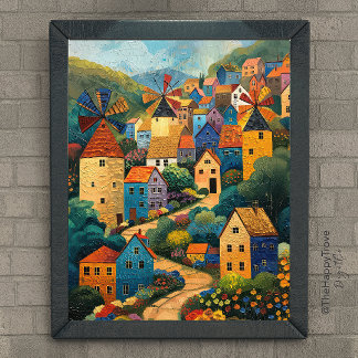 Poster de pintura al óleo de arte popular de Windm