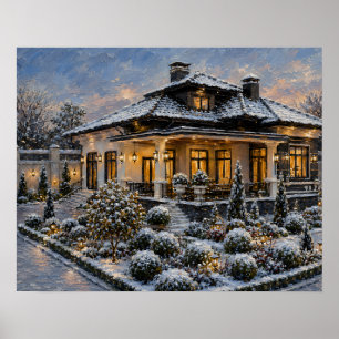 Póster de pintura al óleo de finca Jardín de Invie