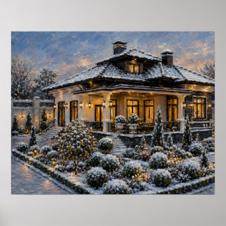 Póster de pintura al óleo de finca Jardín de Invie