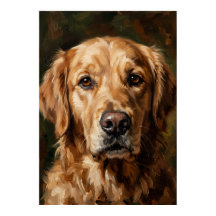 Póster de pintura al óleo de Golden Retriever | Pe