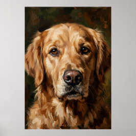 Póster de pintura al óleo de Golden Retriever | Pe