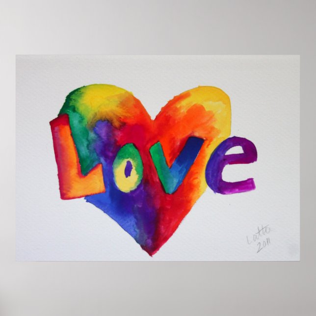 Poster de pintura de arte en el corazón del arcoir (Frente)