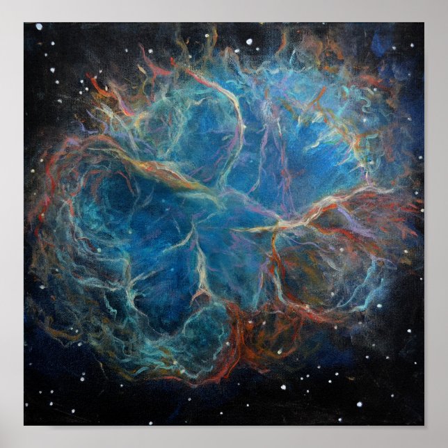 Poster de pintura de arte espacial cangrejo nebulo (Frente)