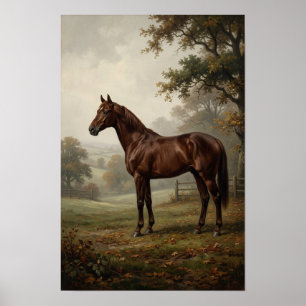 Póster de pintura de caballo vintage