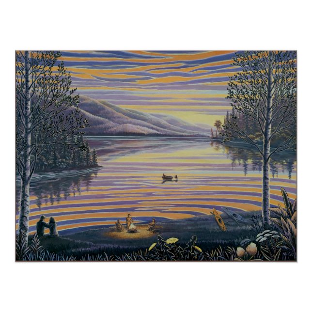 Póster de pintura de paisaje de BC Rocking the Rid (Anverso)