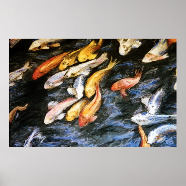Poster de pintura de peces de Koi Imprimir arte (Frente)