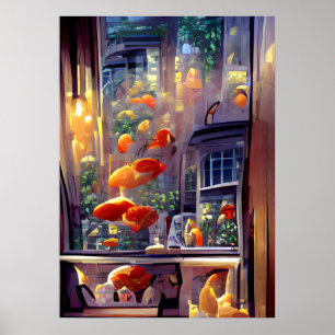 Póster de pintura digital Brisa de cena romántica