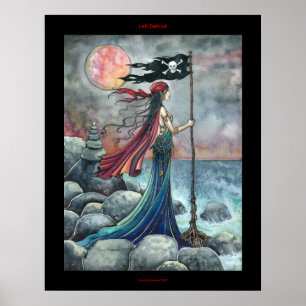 Póster de pirata gótico abandonado Arte de fantasí