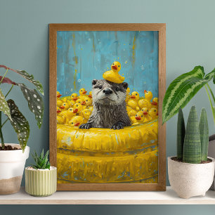 Póster de Piscina de Pato de Goma de Nutria Divert