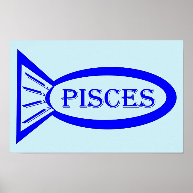 Póster de Piscis signo de estrellas peces (Frente)