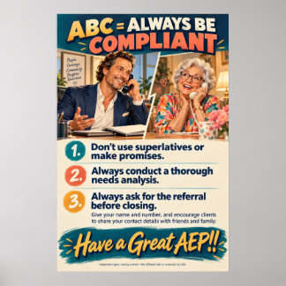 Póster de piso de ventas de Medicare ABC Siempre S