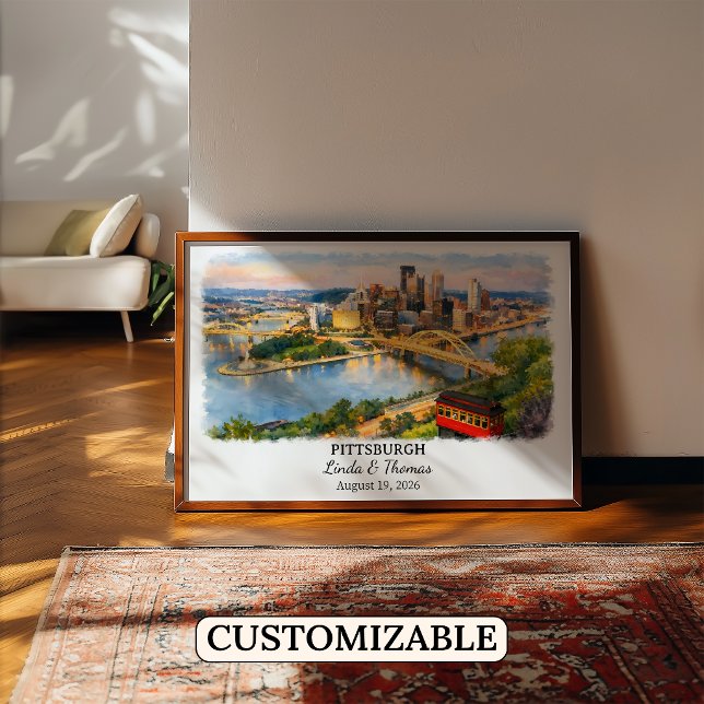 Póster de Pittsburgh Pennsylvania, Acuarela, Perso (Subido por el creador)