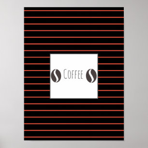 Póster de Placa de Granos de Café Divertidos con R