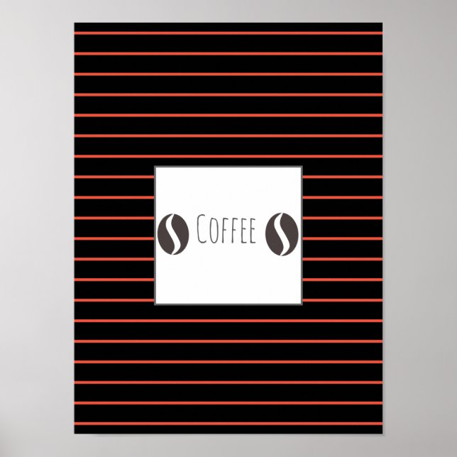 Póster de Placa de Granos de Café Divertidos con R (Frente)