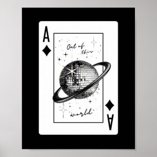 Póster de Planeta Disco, Arte de Pared de Bola de 