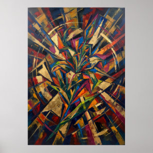 Póster de planta abstracta colorida