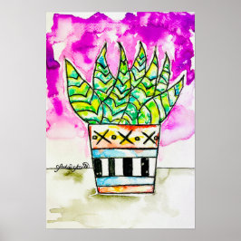 Póster de planta en maceta