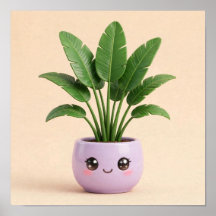 Póster de planta interior Kawaii Ave del Paraíso