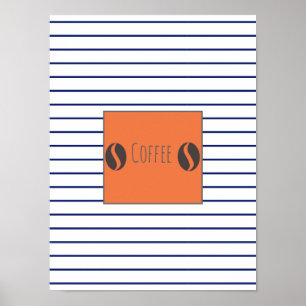 Póster de Platos de Granos de Café Divertidos con 