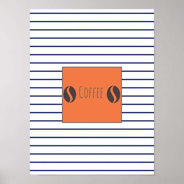 Póster de Platos de Granos de Café Divertidos con  (Frente)