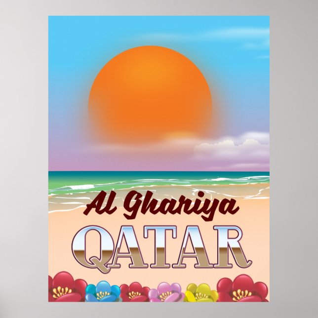 Póster de playa Al Ghariya Qatar (Frente)
