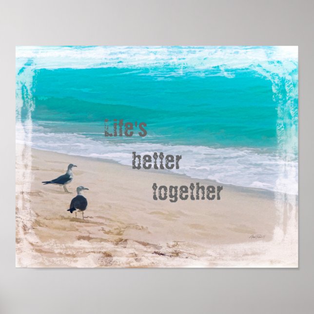 poster de playa con arte original (Frente)