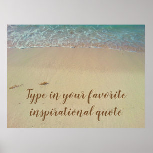 Póster de playa con cita inspiradora personalizada