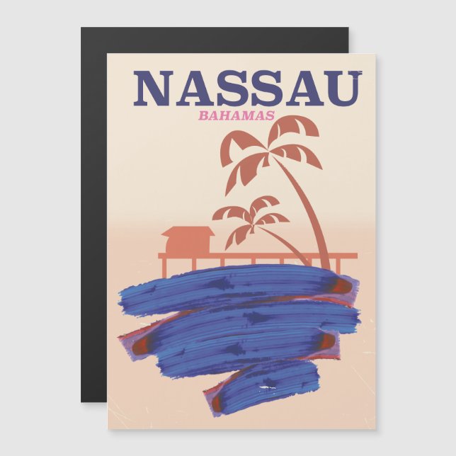 Poster de playa de Nassau Bahamas (Anverso/Reverso)