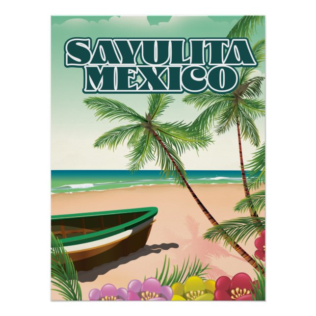 Poster de playa de Sayulita México (Anverso)