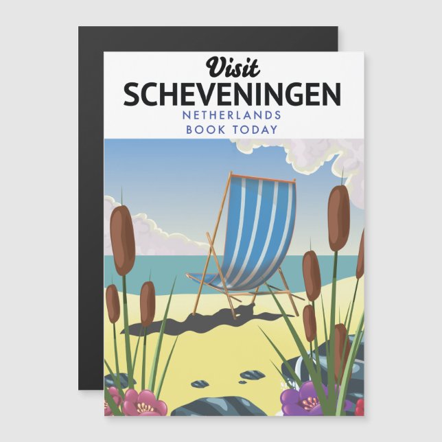 Poster de playa de Scheveningen Países Bajos (Anverso/Reverso)