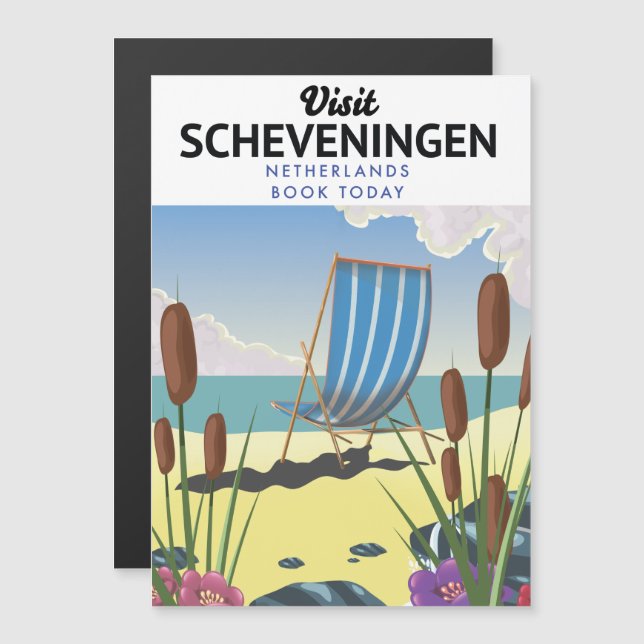 Poster de playa de Scheveningen Países Bajos (Anverso/Reverso)