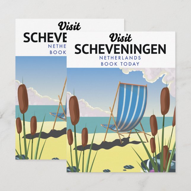 Poster de playa de Scheveningen Países Bajos (Anverso / Reverso)