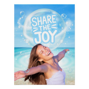 Póster de playa inspirador Comparte la Alegría